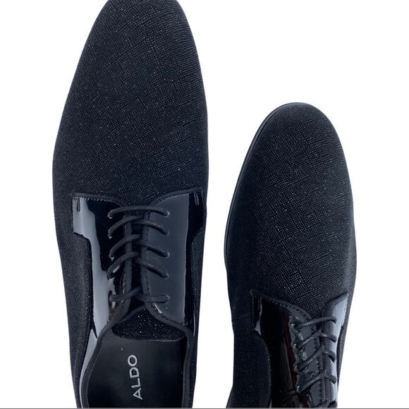 Aldo Mens 12 Dress Shoe Formal Patent tie shine sparkle Classic Aloalian 92 - Picture 7 of 15